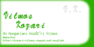 vilmos kozari business card